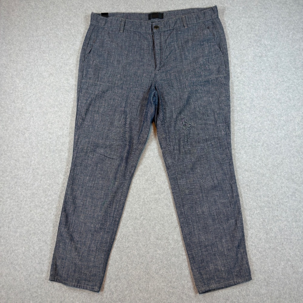 Vince Chino Pants Mens 31 Blue Cotton Chambray Straight Leg Trousers
